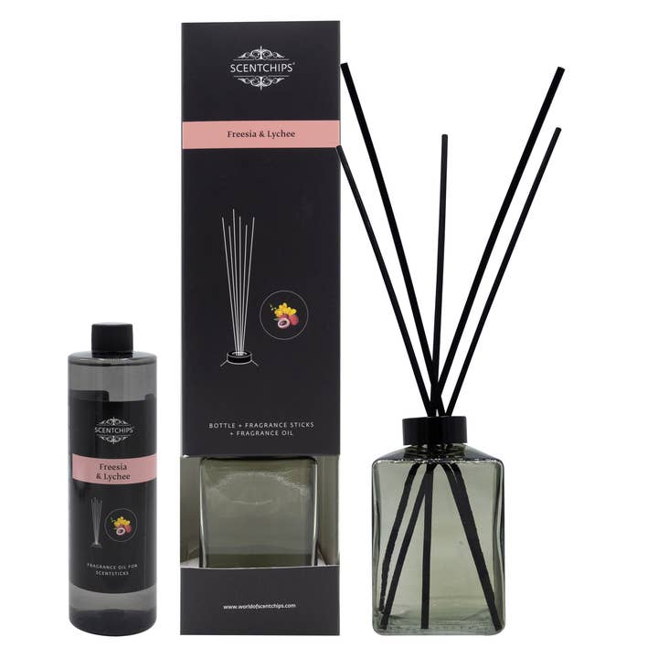 Doftspridare Fyrkantig Grön 400 ml Freesia & Litchi för wholesale av ScentChips