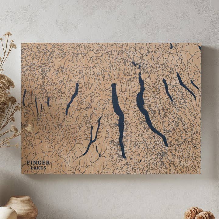 Carte personnalisée des Finger Lakes, New York pour la vente par Benoit's Design Co.
