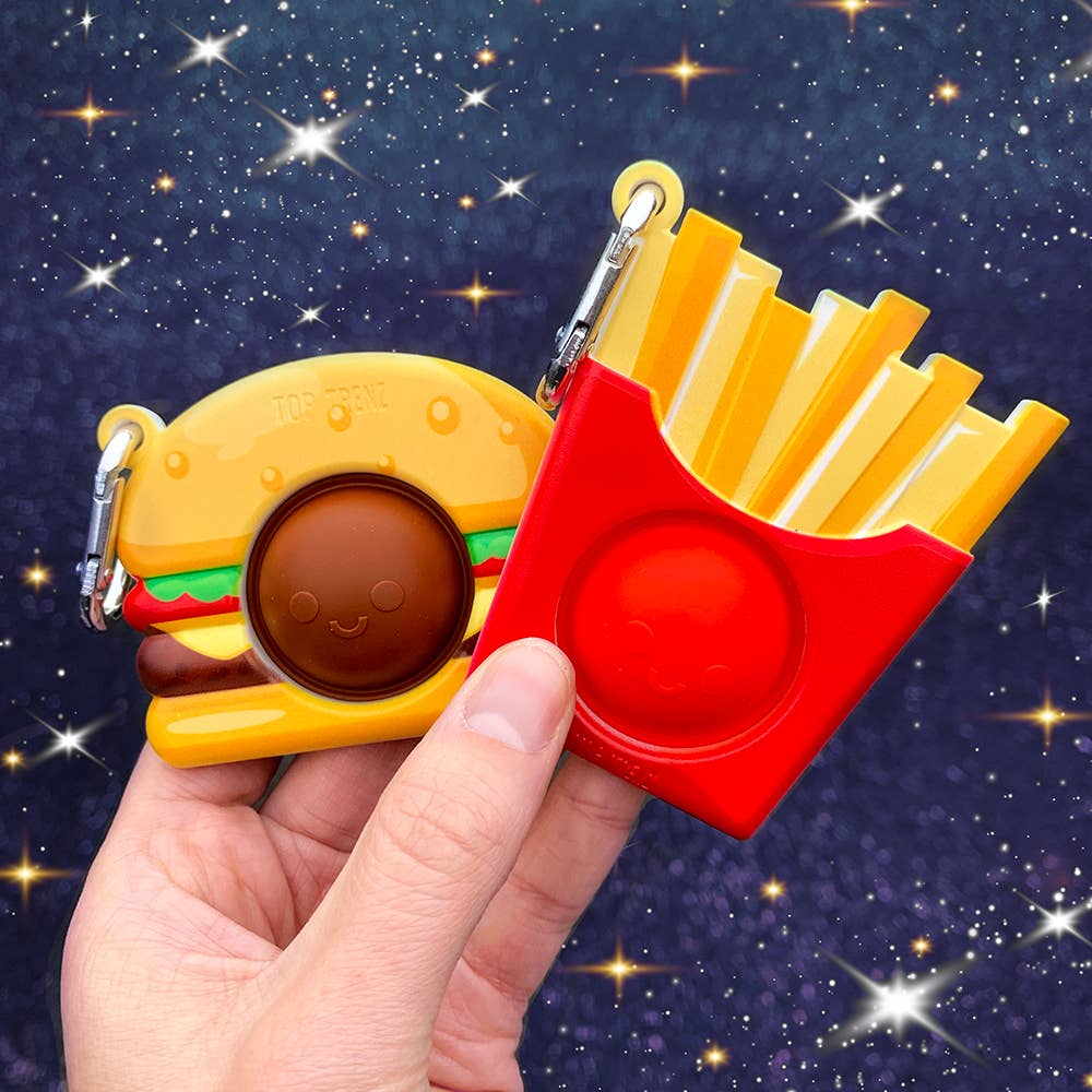 Top Trenz Inc - Wholesale Keychain - Kids - OMG Mega Pop Best Friend Keychains - Burger & Fries1