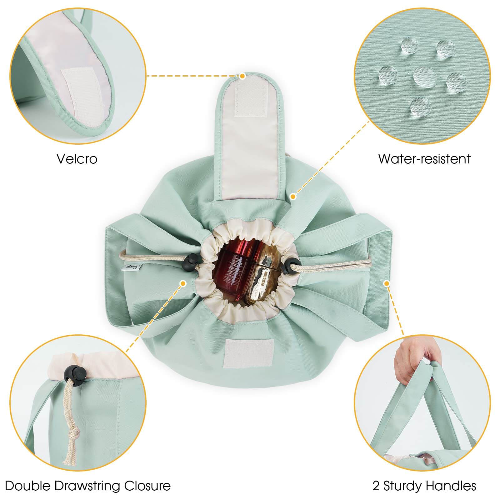 wandf – bolsa de maquilhagem e cosméticos por atacado – Saco de maquilhagem com cordão de barril Bolsas grandes para higiene pessoal cosmética34