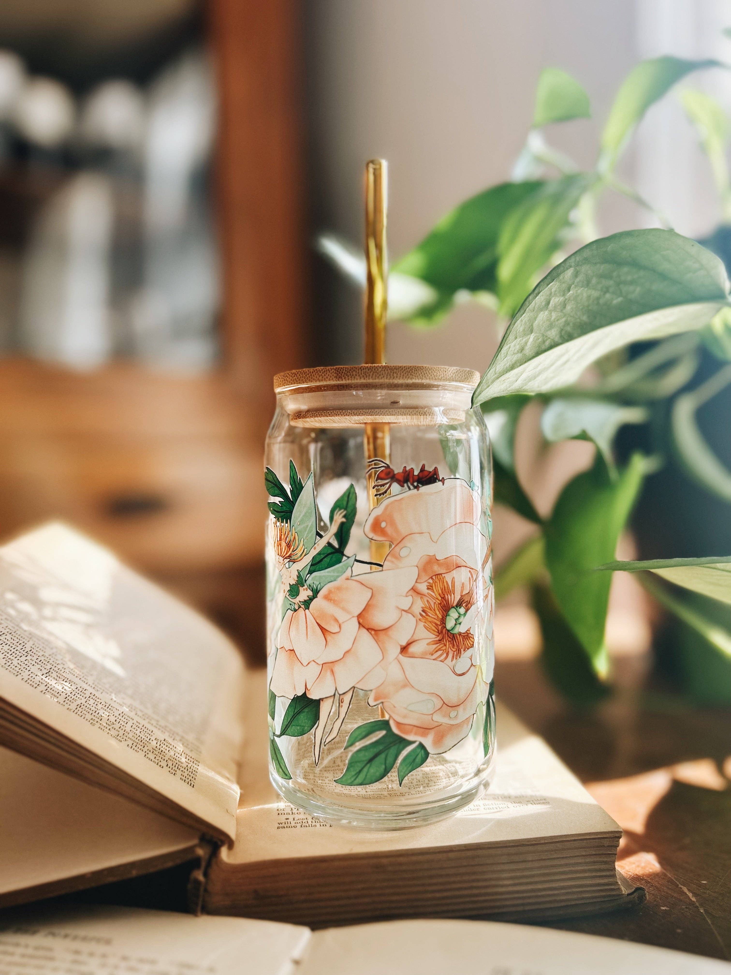 Fablewood Goods - Wholesale Drinking Glass/Cup - Peony Fey Glass2