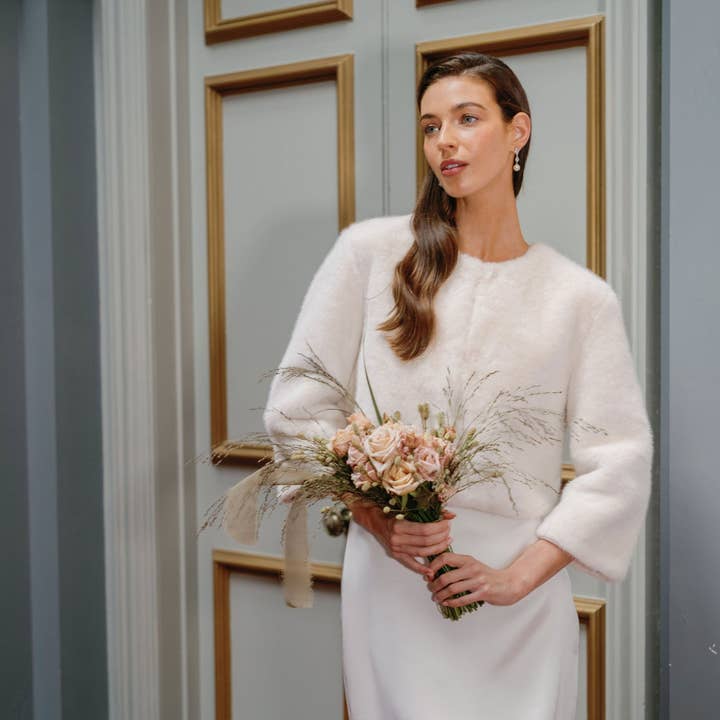 Liberty in Love - Wholesale Jacket - Women's - Serafina ivory faux fur bridal jacket3