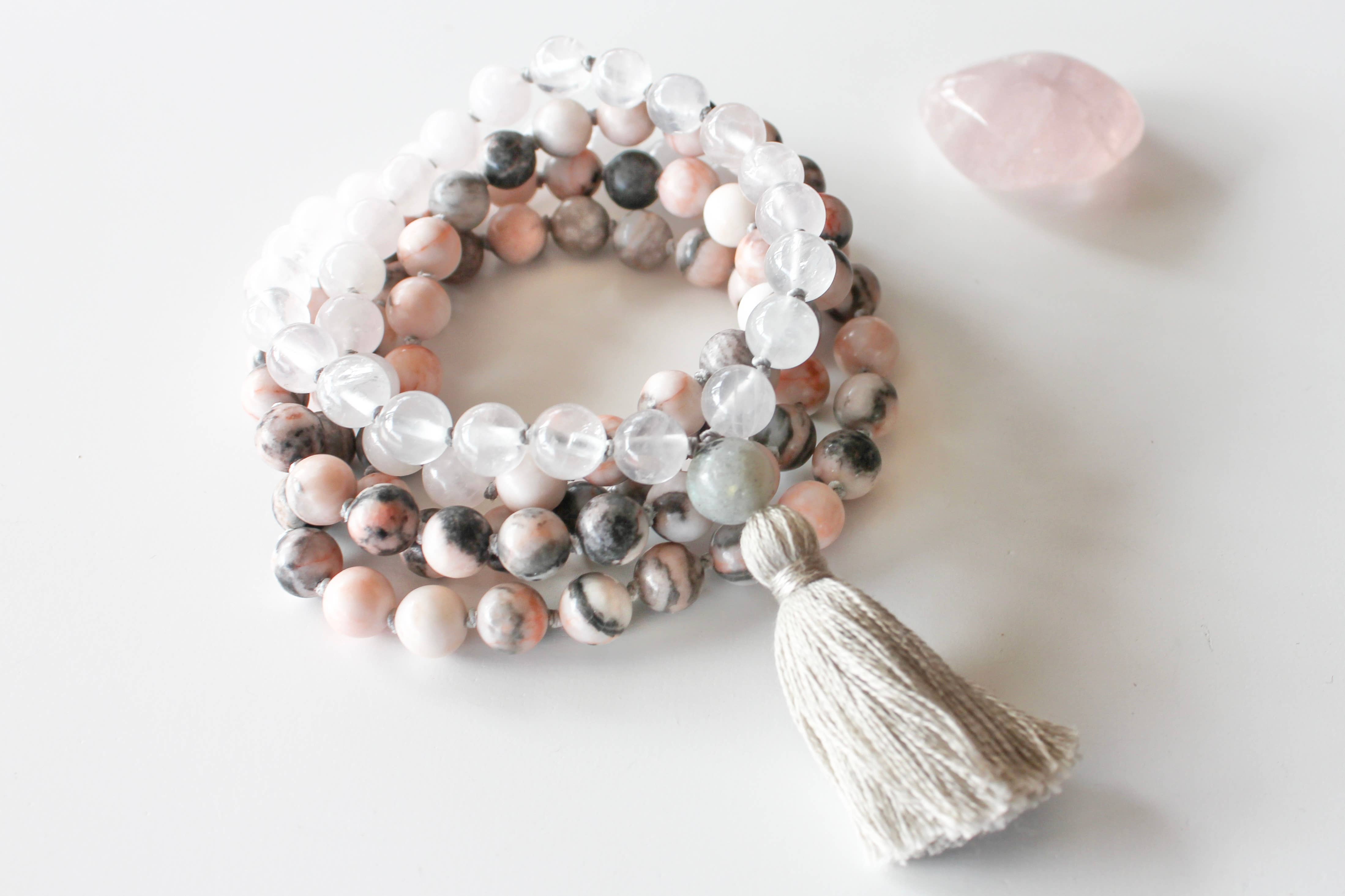 MadeByTheMoonchild - Wholesale Prayer Beads Necklace - Crown Chakra Illumination Mala | Elevate Your Consciousness2