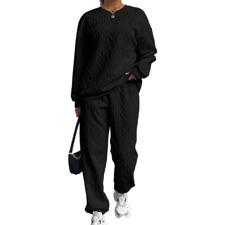 Masyal - Wholesale Top & Pant Set (NOT Loungewear) - Women's - Women's Twisted Patchwork Top & Leggings Set3