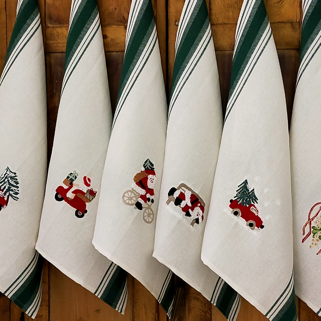 BUSATTI - Wholesale Tea Towel - TWO GREEN STRAWBERRIES CHRISTMAS TOWEL6