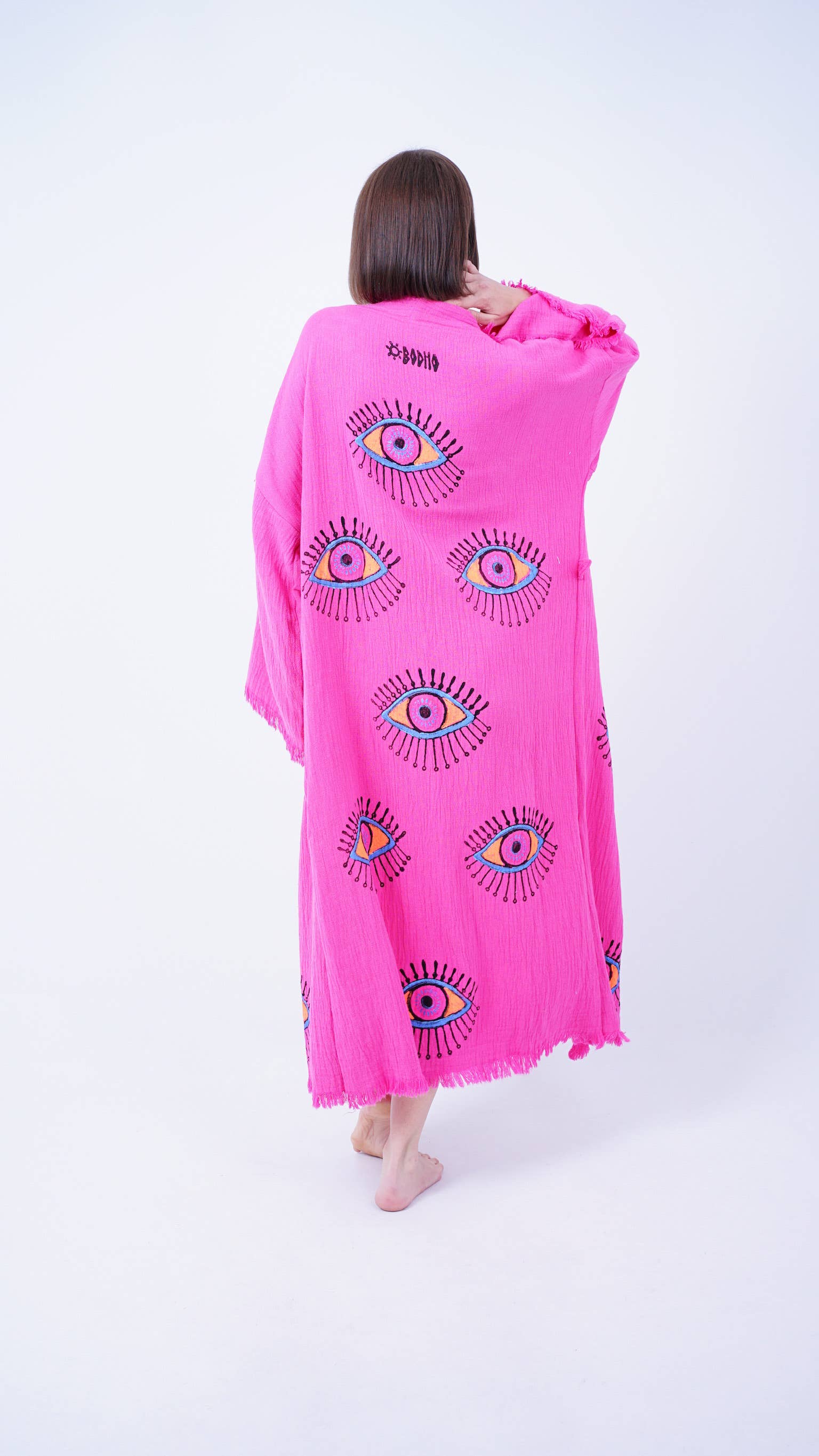 Bodho - Wholesale Kimono - Dames - Handgemaakte Boho Festival Kimono met Boze Ogen, Boho Strandkleding8