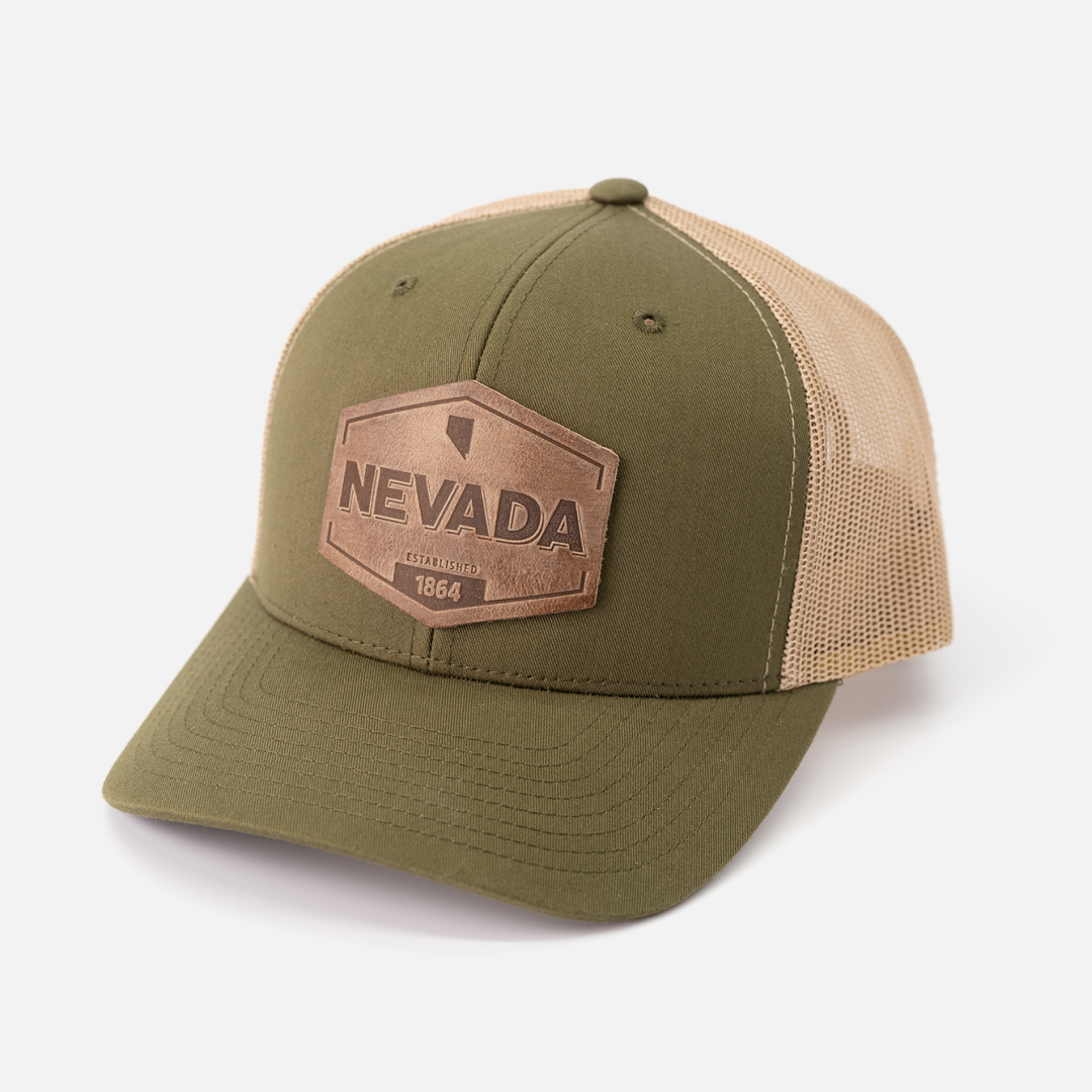 Range Leather Co. - Wholesale Trucker Hat - Unisex - Nevada Established Hat | Leather Patch Trucker Hat3