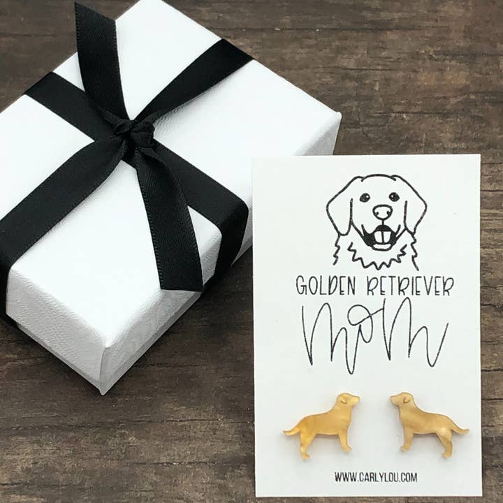 Carly Lou - Wholesale Stud/Post Earrings - Golden Retriever Earrings - Golden Retriever Mom - Dog Mom