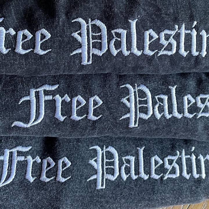 Stitch4pali - Wholesale T-Shirt - Unisex - Free Palestine Embroidered Heavy Cotton Shirt3