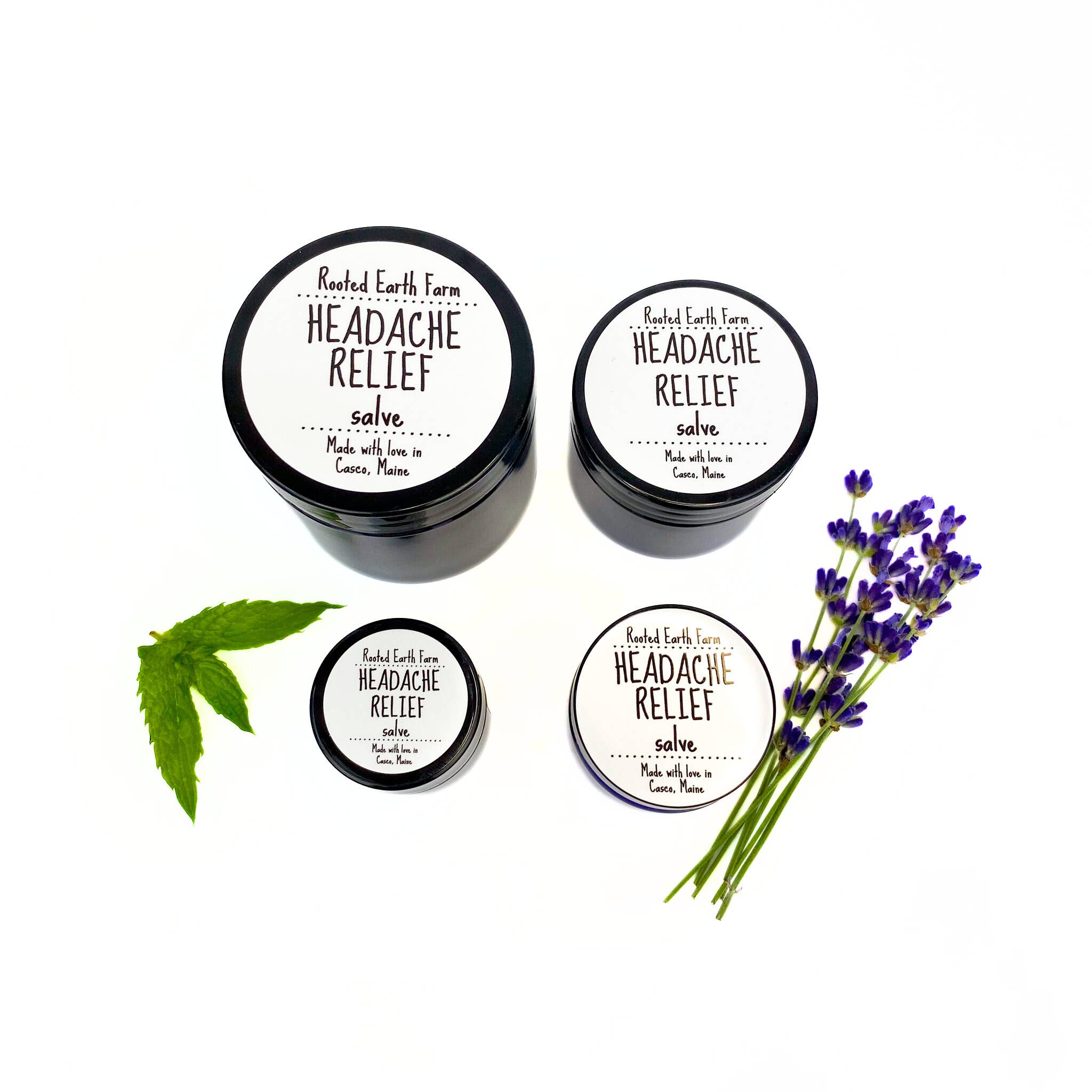 Rooted Earth Farm + Apothecary - Wholesale Healing Salve/Balm/Cream - Headache Relief Salve - 4 Size Options5