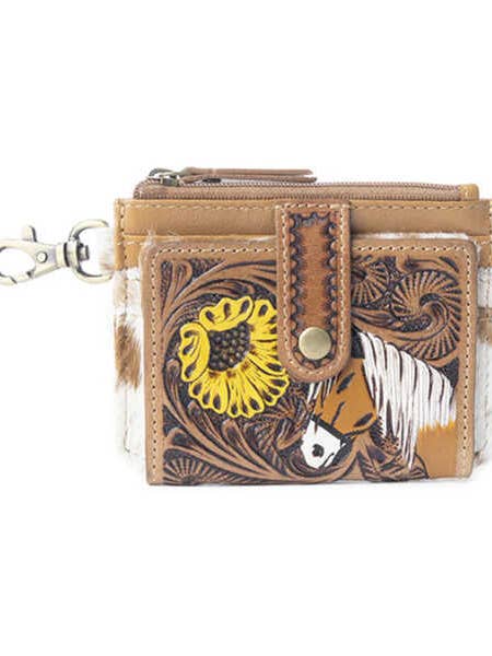 Tooled Horse Keychain Wallet (WB-025) for wholesale by Ganges Grain Inc