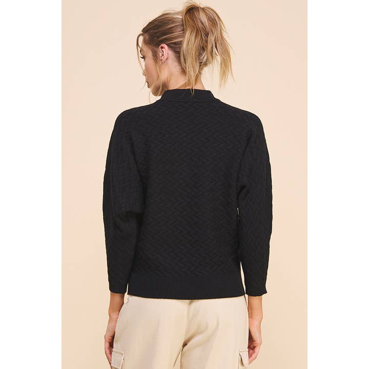 Jacquard Mock Neck Dolman Sweater for wholesale by Allie Rose