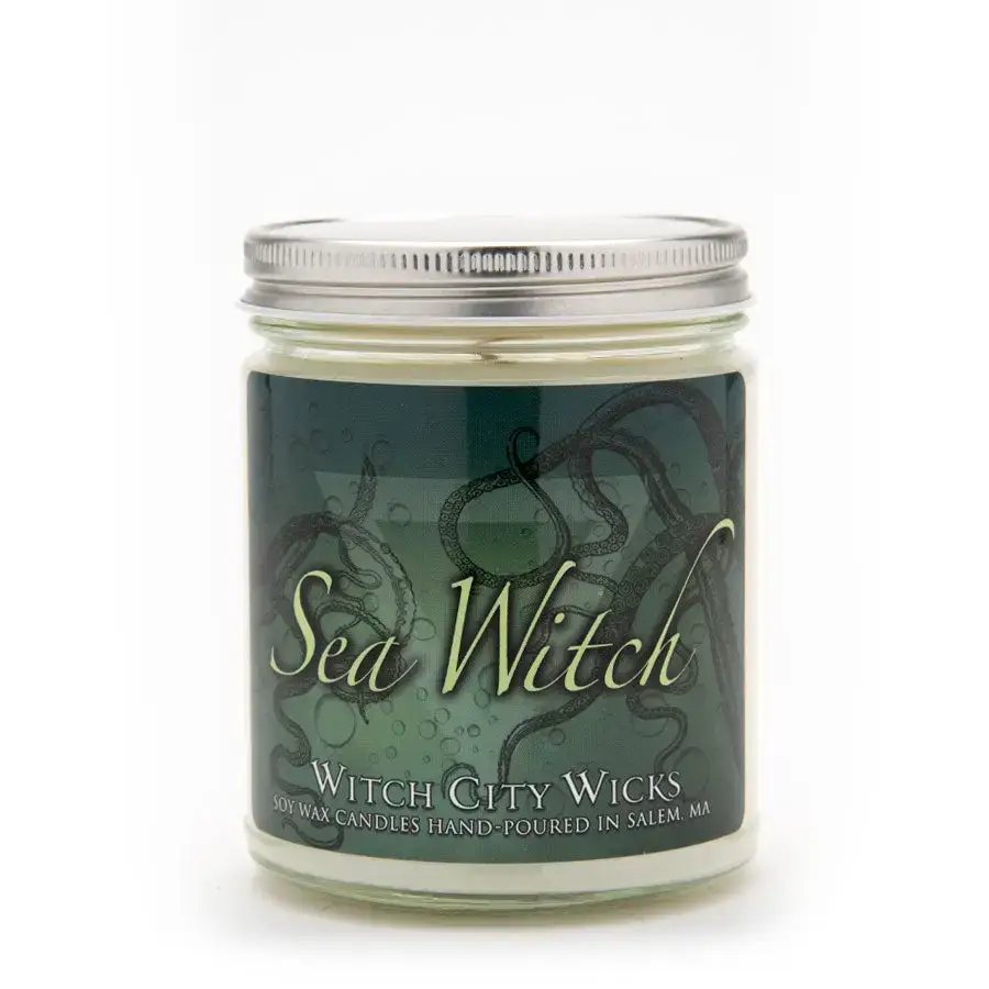 Witch City Wicks - Vente Bougie en bocal - Bougie à la cire de soja Sea Witch | bougie sirène0