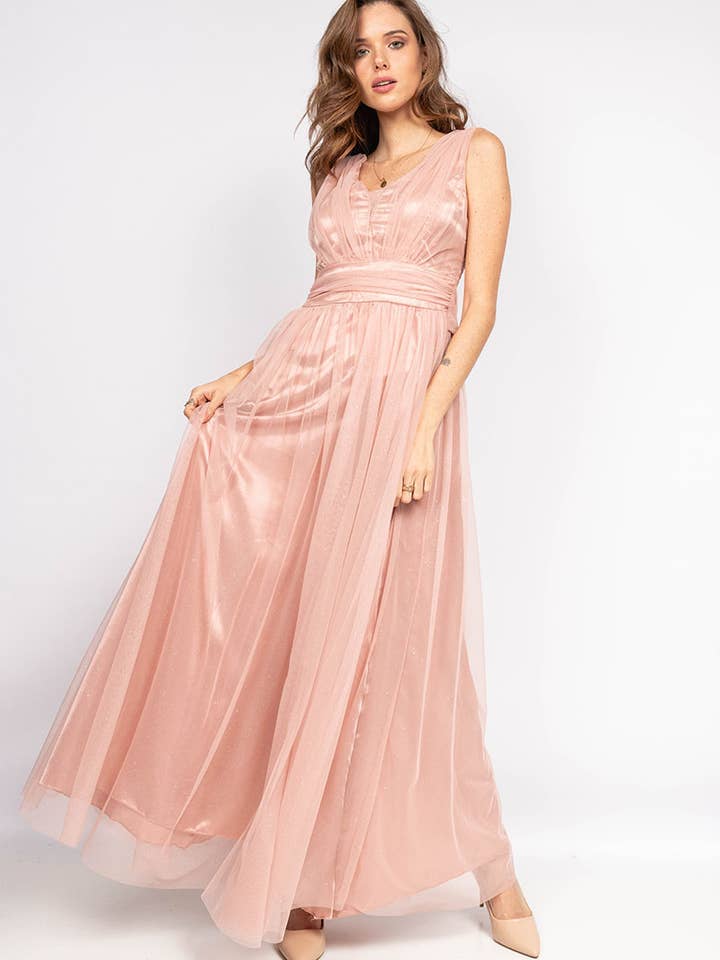 Tulle sequined evening dress - 662 for wholesale by Marie June