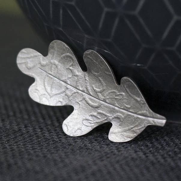 Small Oak Brooch for wholesale by Joanne Tinley Jewellery