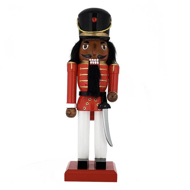 Afroamerikanischer Nussknacker Rot Weiß Schwarz Hut 25,4 cm für den Großhandel von Nutcracker Ballet Gifts