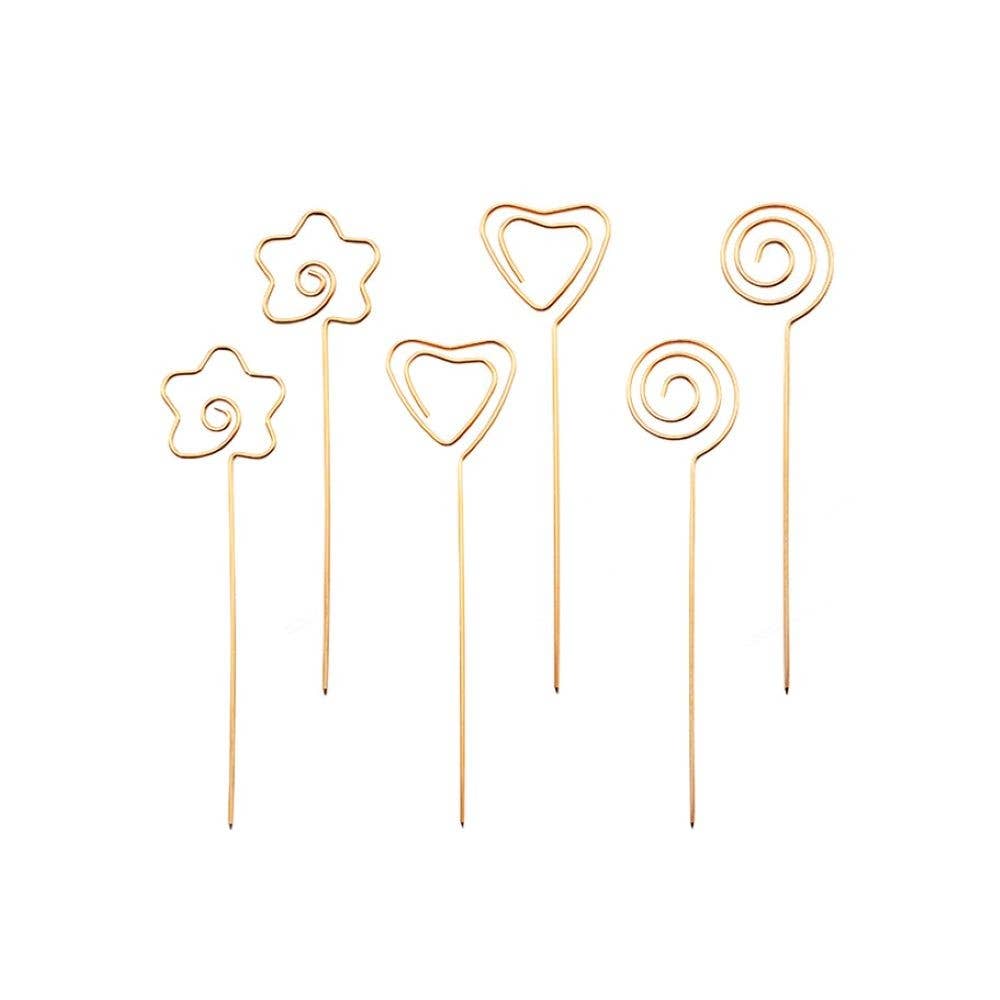 AULICA - Wholesale Tooth Picks/Party Picks - Gold appetizer picks - set of 60