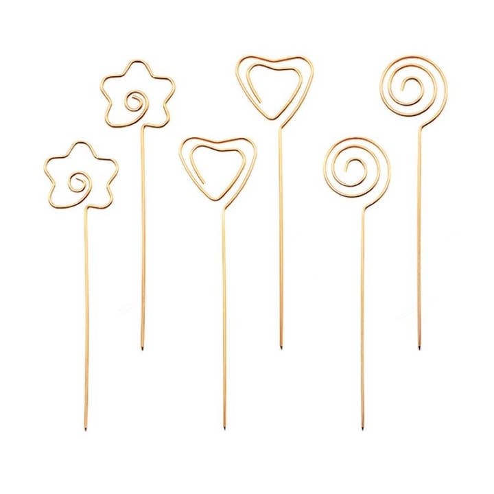 AULICA - Wholesale Tooth Picks/Party Picks - Gold appetizer picks - set of 60