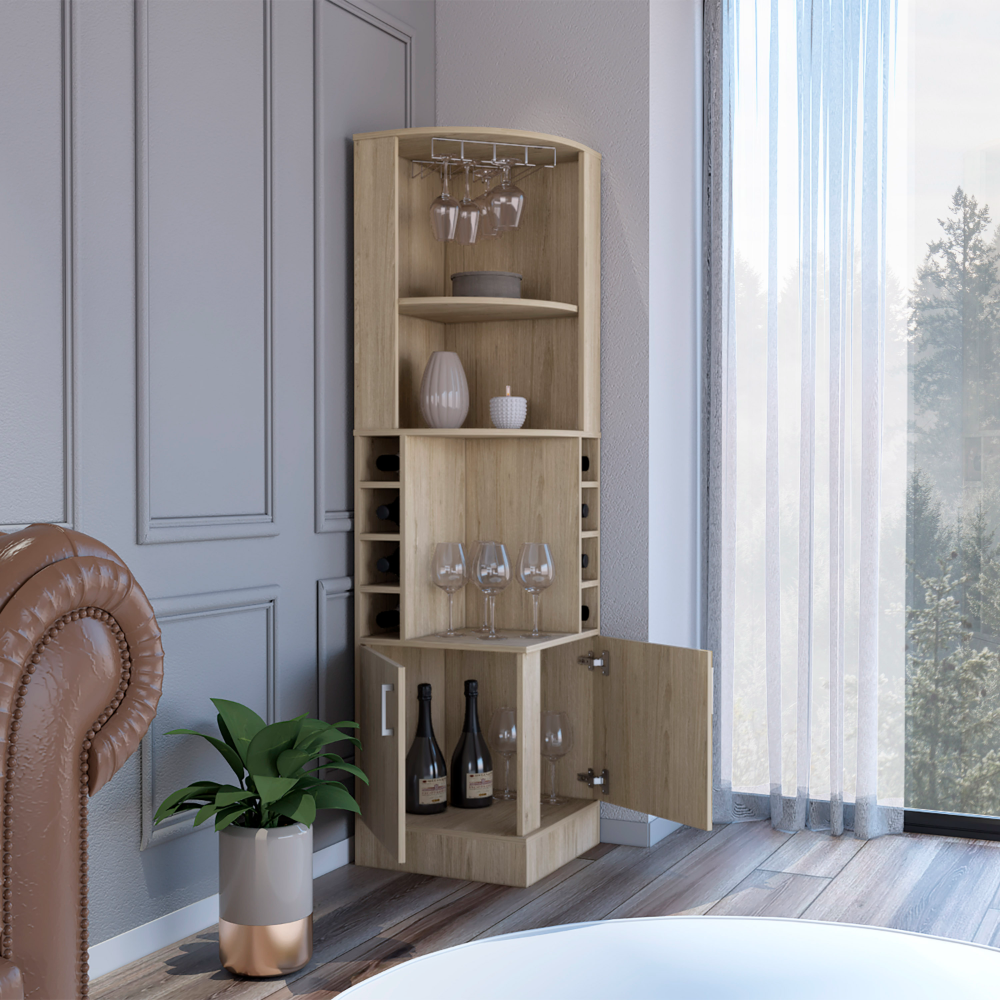 Depot E-Shop - Wholesale Cabinet - Egina Corner Bar Cabinet, 2 Shelves14