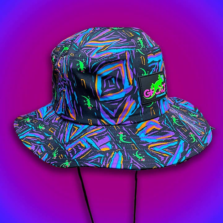 Gecko Hawaii - Wholesale Bucket Hat - Unisex - Gecko Purple Multi Stripe Boonie3
