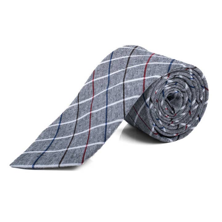 Men's 100% Cotton Checkered Ties 4 for wholesale by Selini New York