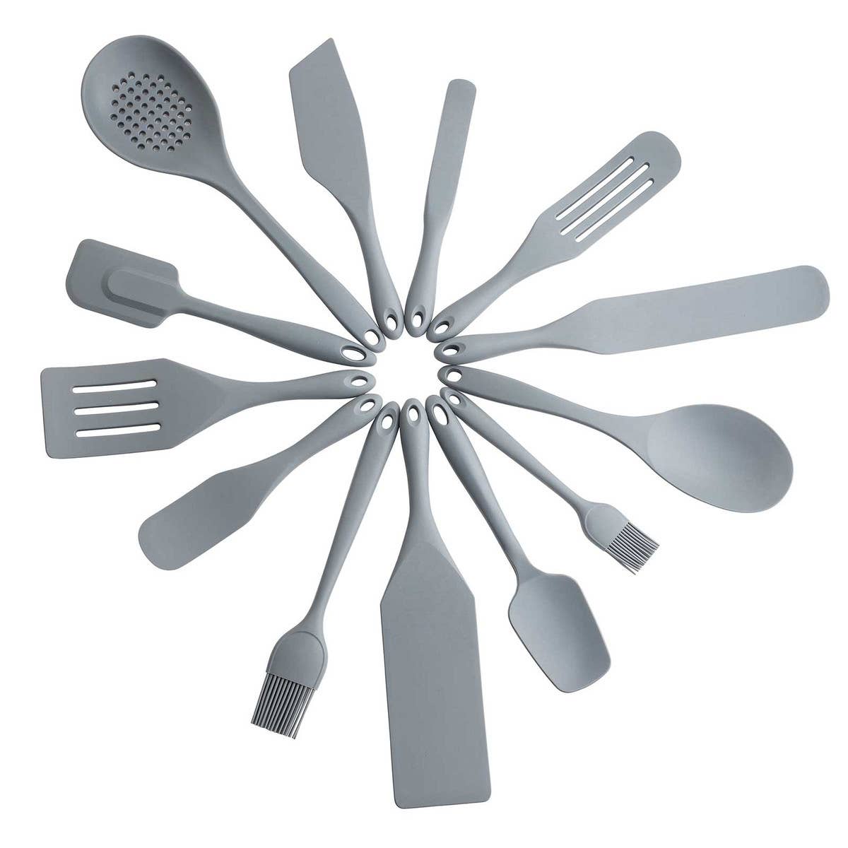 TableCraft Products Company - Wholesale Spatula/Turner - Wide Silicone Slotted Spatula Spurtle Gray2