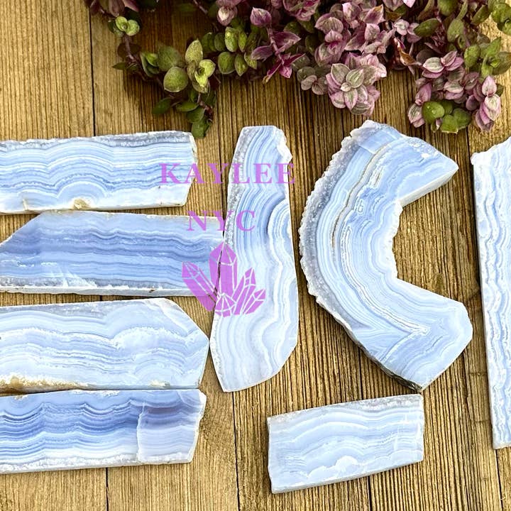 KayleeNYC - Wholesale Spiritual stone/crystal - 1 lb Natural Blue Lace Agate Polished Slab Crystal3