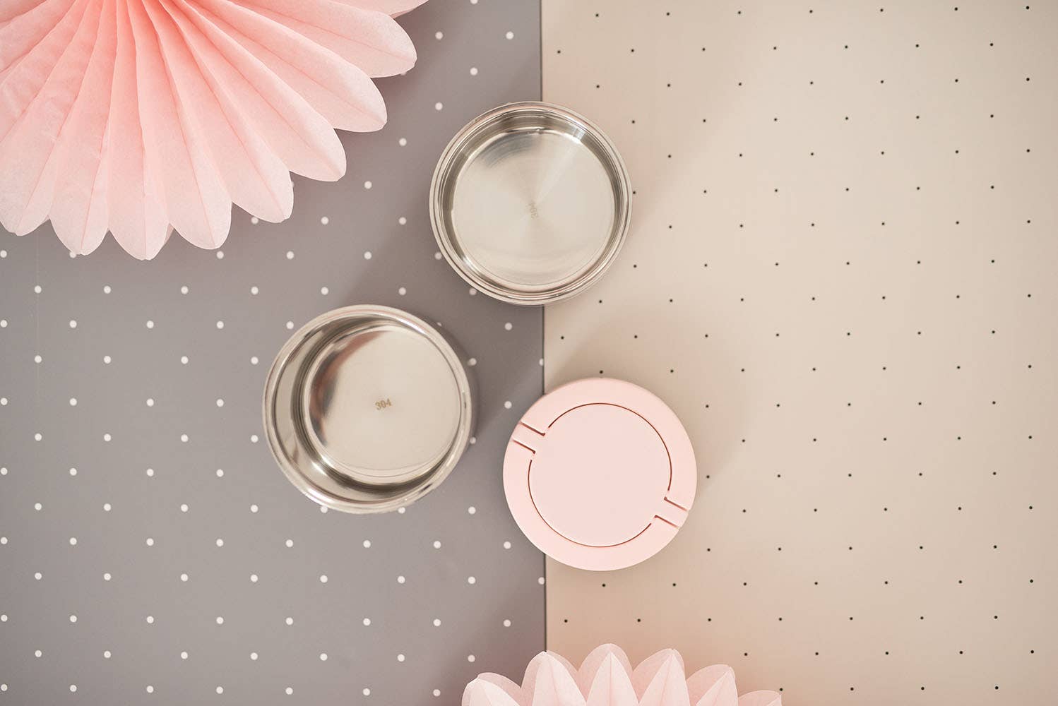 Rosa Thermo solids trianglar matbehållare för baby för wholesale på Faire12