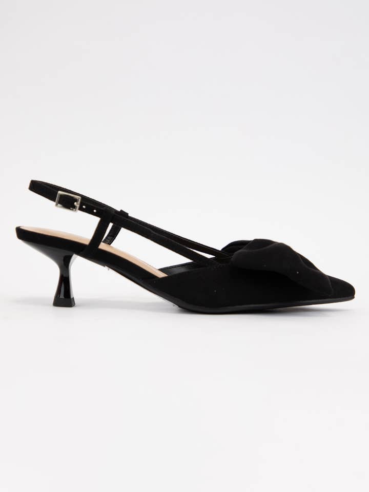 CCOCCI - Wholesale Low Heels - Women's - DODA BIG BOW ON POINTED-TOE SLINIGBACK KITTEN HEEL