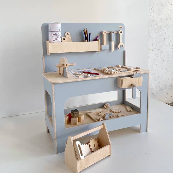 Établi de jeu en bois fait main | Design scandinave - Bouleau pour la vente par Kids Wood Store