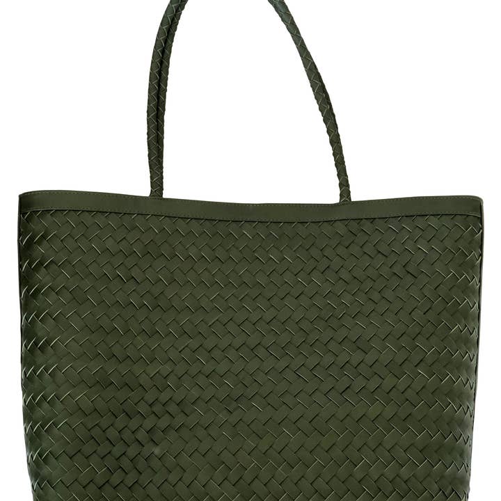 bali tote leather olive for wholesale by LINDA HERING