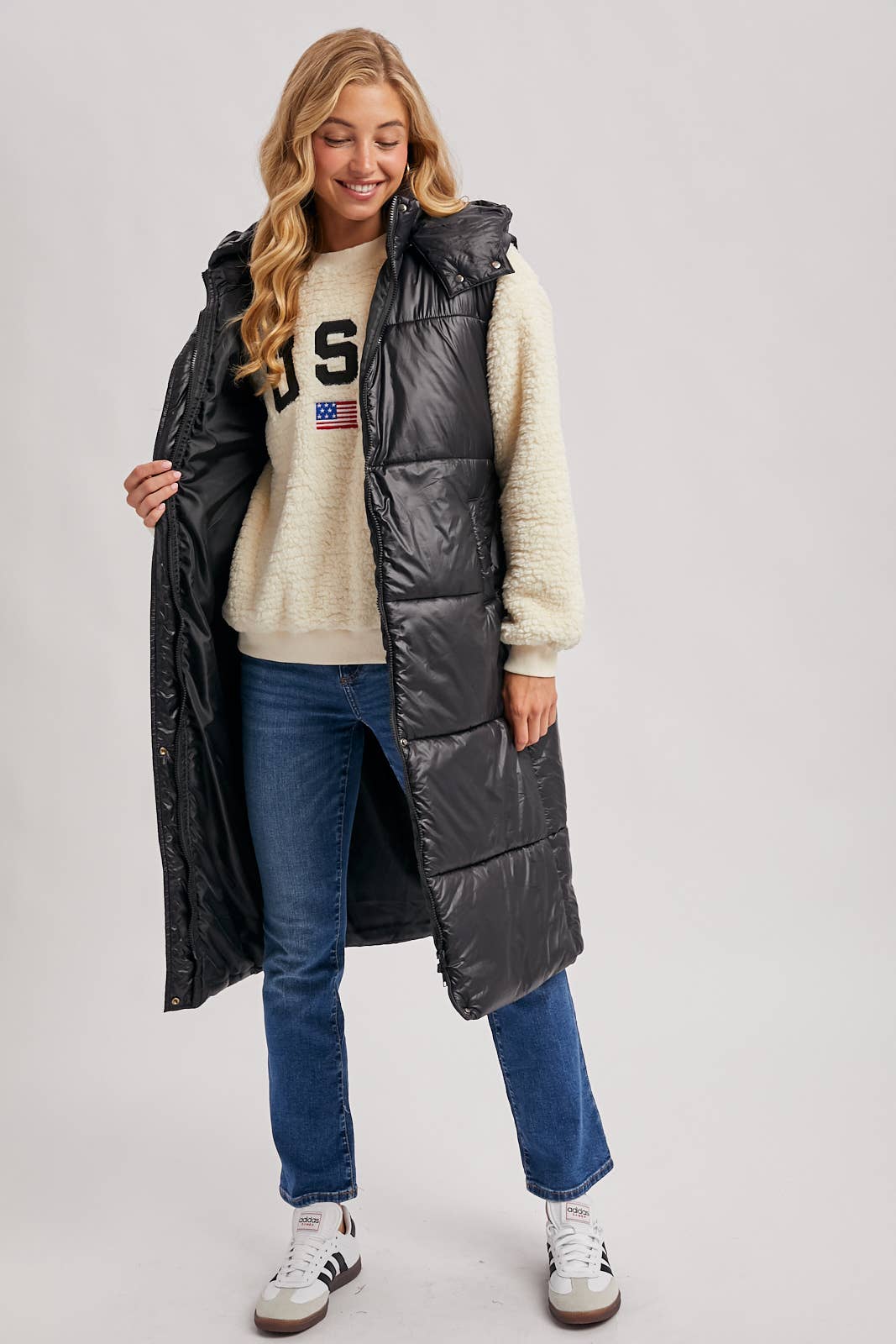 Bluivy – wholesale Väst - Dam – LÅNG LINJE BÄLTE PUFFER HUVA VÄST8