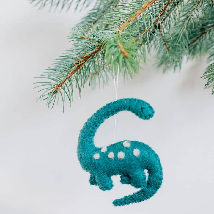 Nivas - Wholesale Ornament - Christmas Dinosaur Felt Ornament (Brontosaurus)2
