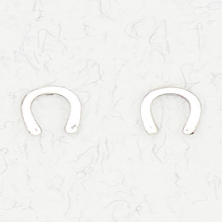 Nirvana LLC - Venta al por mayor Pendientes de botón/aretes de poste - Pendientes de plata de ley, diseño de herradura0