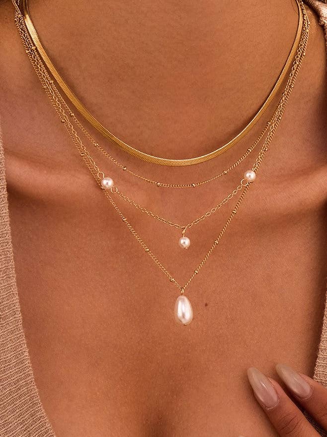 18K guldpläterat vattentätt halsband i rostfritt stål - 7903 för wholesale av Mia Accessories