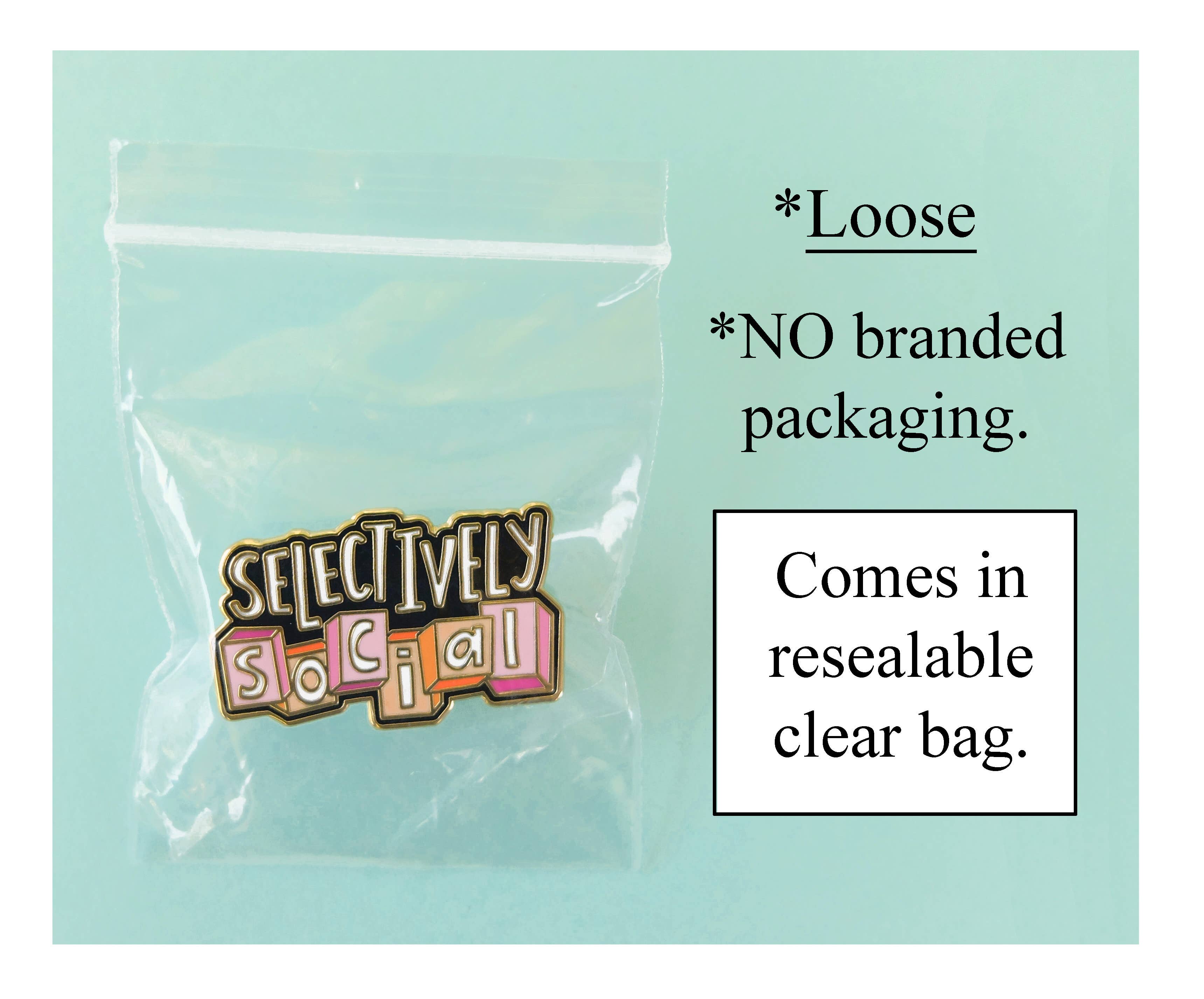 Lucky Sardine - Wholesale Lapel Pin/Button - Selectively Social, Funny Introvert Homebody Hard Enamel Pin0