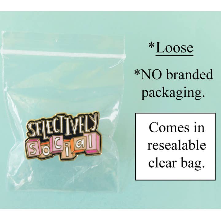 Lucky Sardine - Wholesale Lapel Pin/Button - Selectively Social, Funny Introvert Homebody Hard Enamel Pin