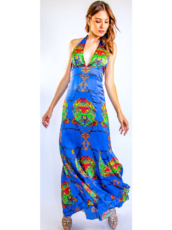 Trisha Paterson Collection – wholesale Klänning - Dam – Blå Dolci Halter1