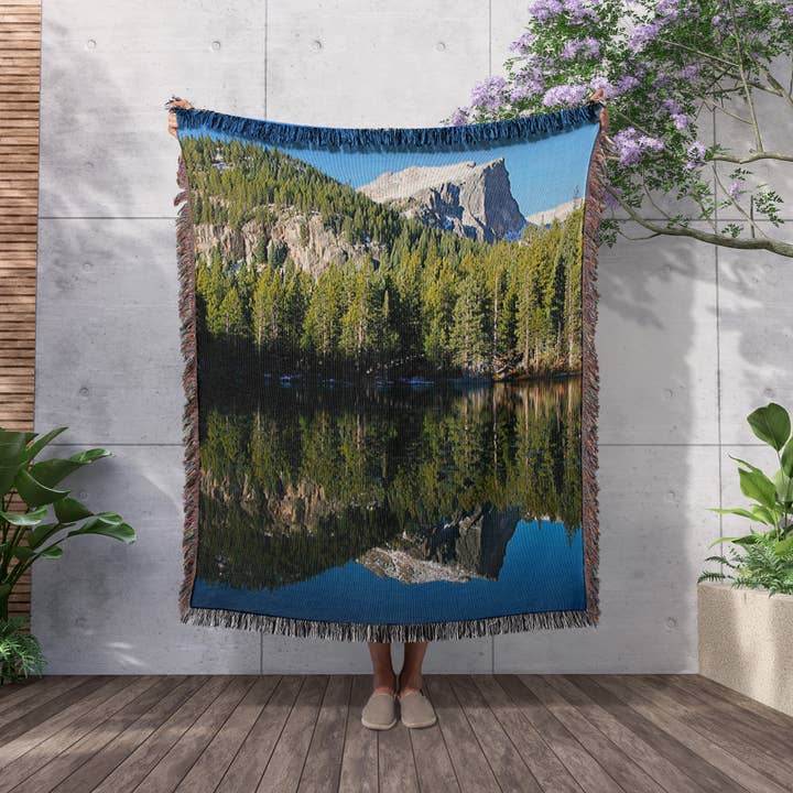 3dRose - Wholesale Throw Blanket - 3dRose, Hallett Peak Nymph Lake Rocky Mountain National Park, Blanket2