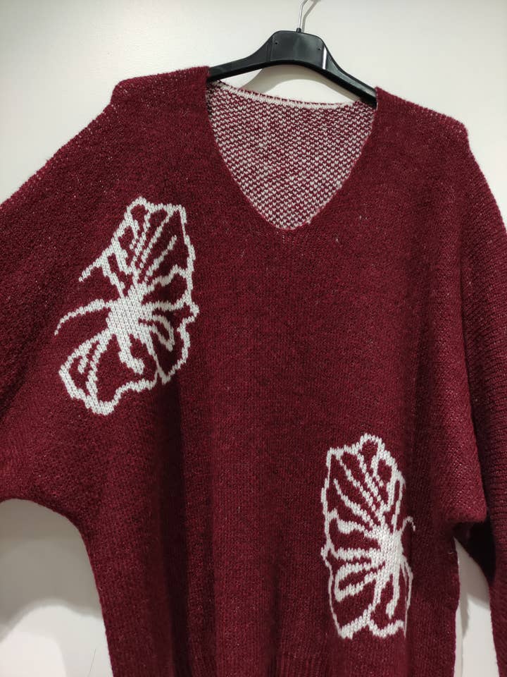 Pomelo paris - Wholesale Knit Sweater - Women's - ROMA Full grain leather - AH261