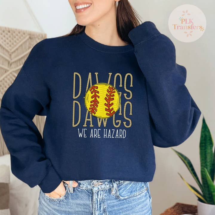 Hazard Dawgs, softball, School Spirit | Impression DTF | ENTIÈREMENT EN COULEUR pour la vente par PLK Transfers