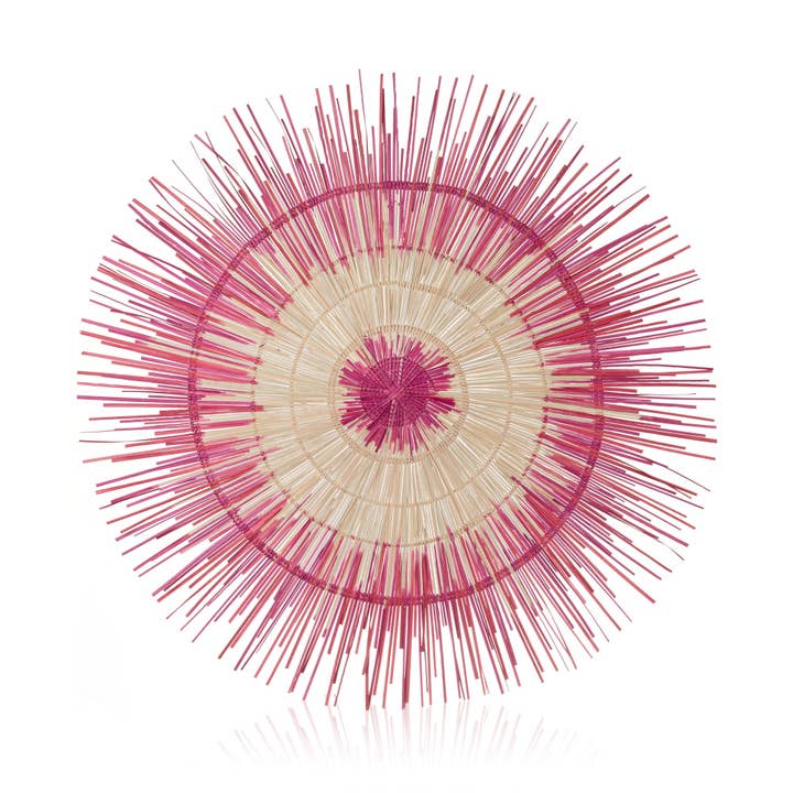 Medium Palm Sun Circle, Pink 35.5 inch for wholesale by Global Crafts