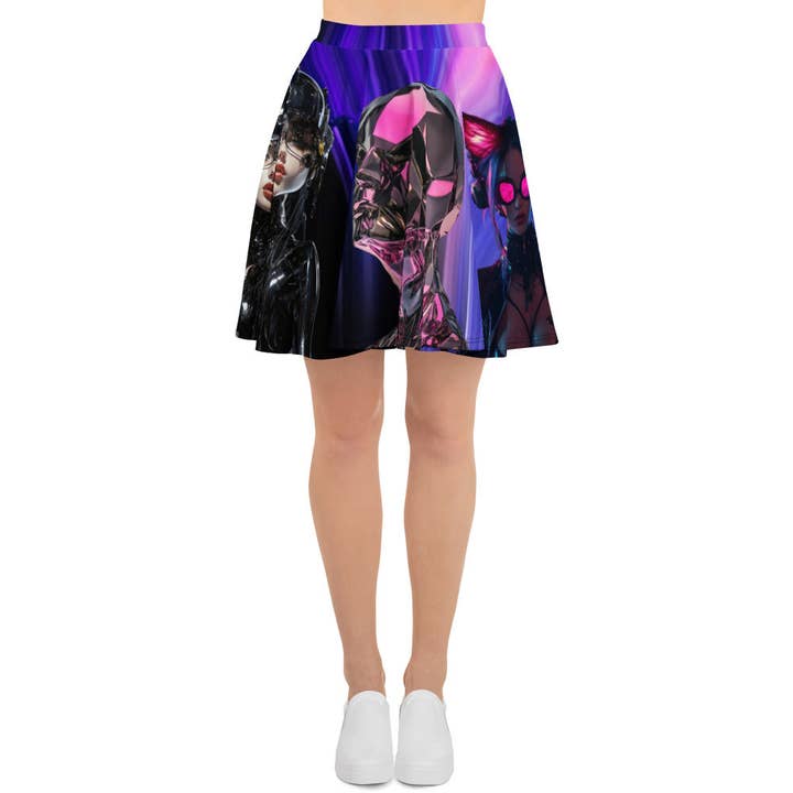Chrome District Skater Skirt for wholesale by TECHNOIRCANDY