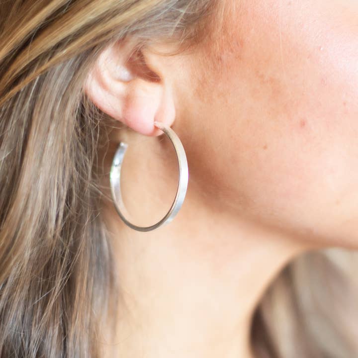 Millie B Designs - Wholesale Hoop Earrings - WS Barrett Hoop Earrings - silver1