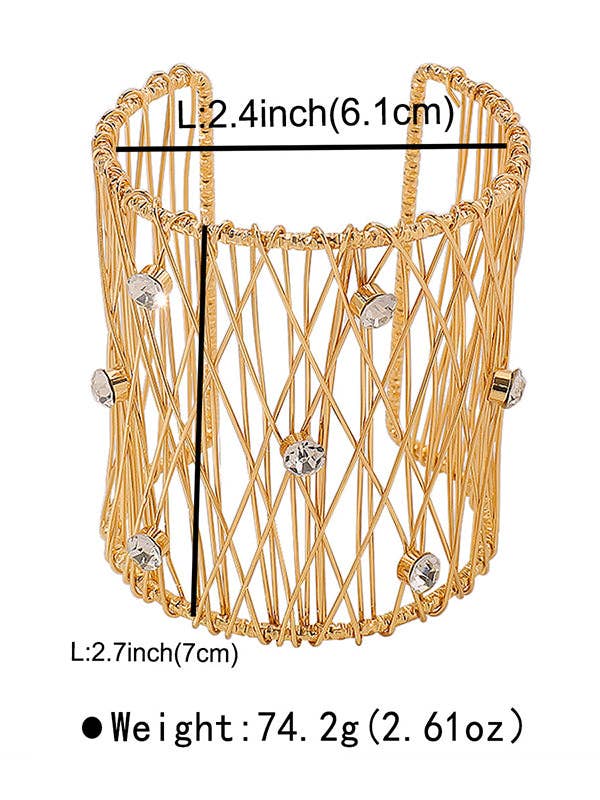 UZ Wholesale Store - Wholesale Cuff Bracelet - Geometric Rhine Stones Ringent Bracelet Accessories0