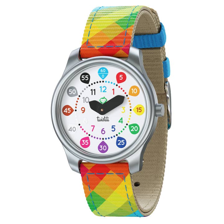 Twistiti Number Watch - Arlequin strap - kids 6+ for wholesale by Twistiti