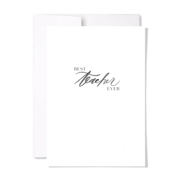 Bästa läraren någonsin | Handtextat akvarell tackkort för wholesale av paperscript
