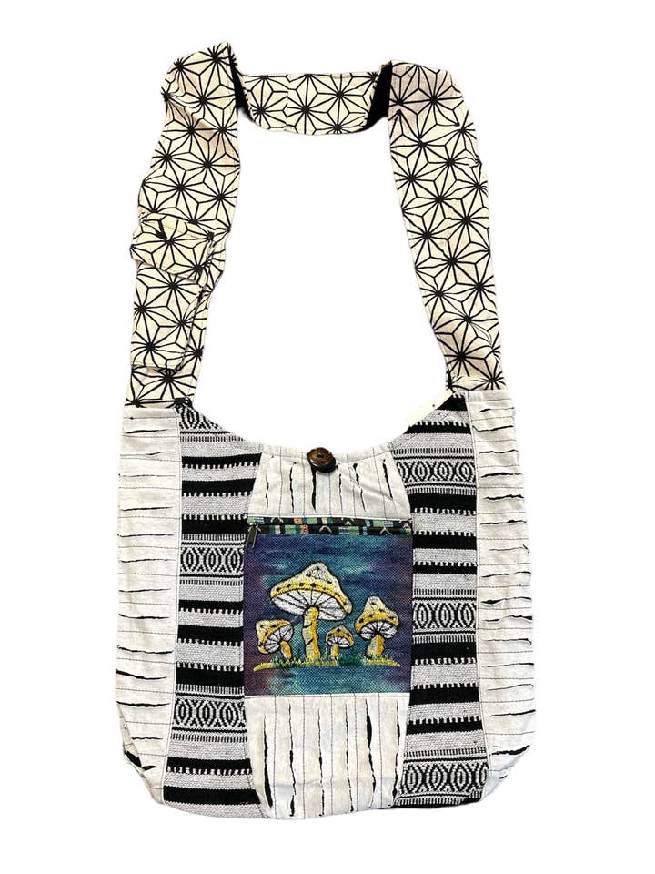 Cotton Hemp Mushroom Bag RIB1949 for wholesale by Rising International Inc