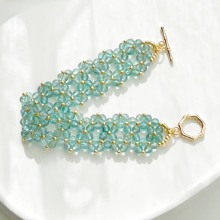 Bracciale con perline in apatite blu per la vendita all'ingrosso da parte di Ninaouity