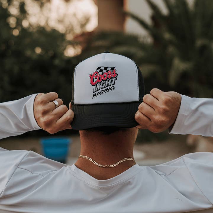 Coors Light Racing Trucker Hat for wholesale by H+P Wholesale